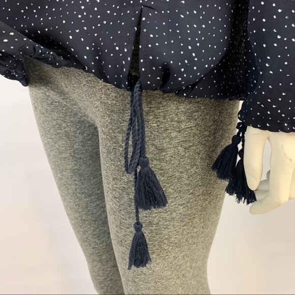 RW&CO. Shirt Top Blouse Crochet Tassel Blue - Picture 4 of 7